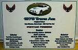 1975 pontiac firebird car show sign